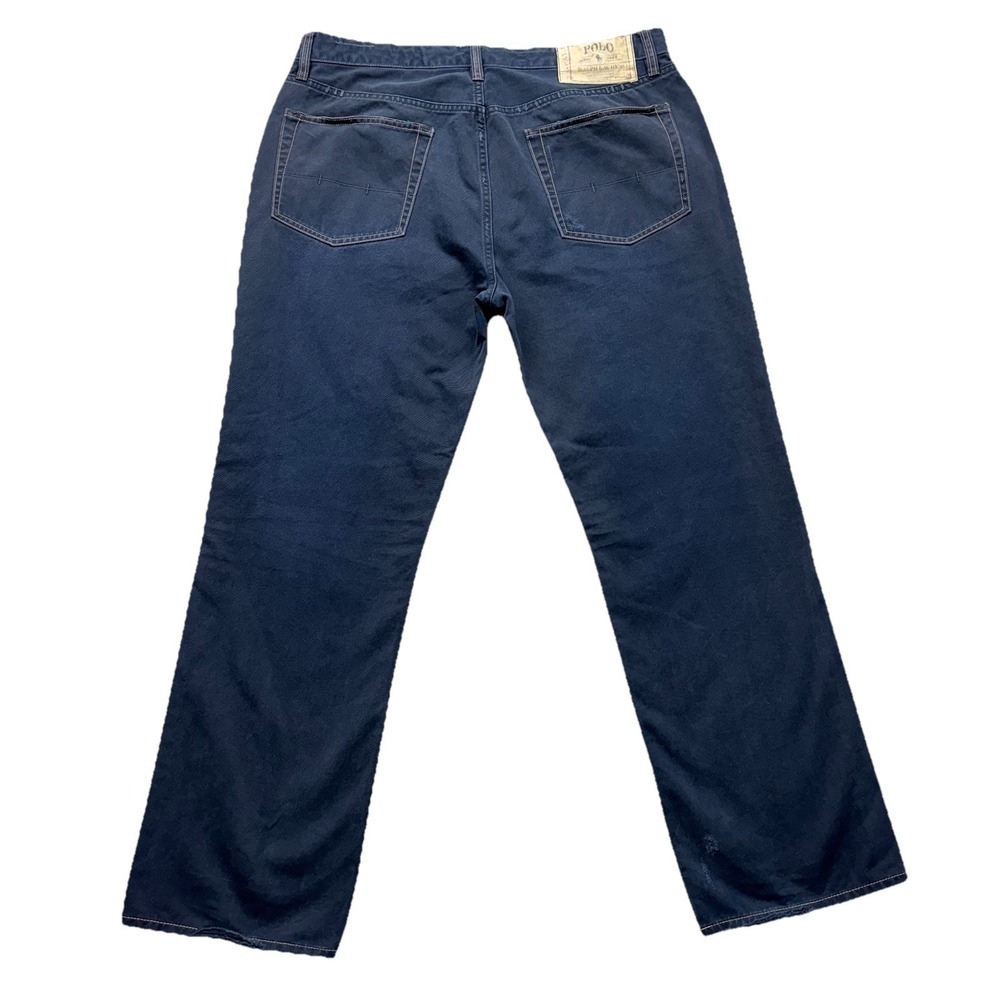 Polo Ralph Lauren classic 867 Pants mens‎ 36x30 distressed blue Twill Straight
